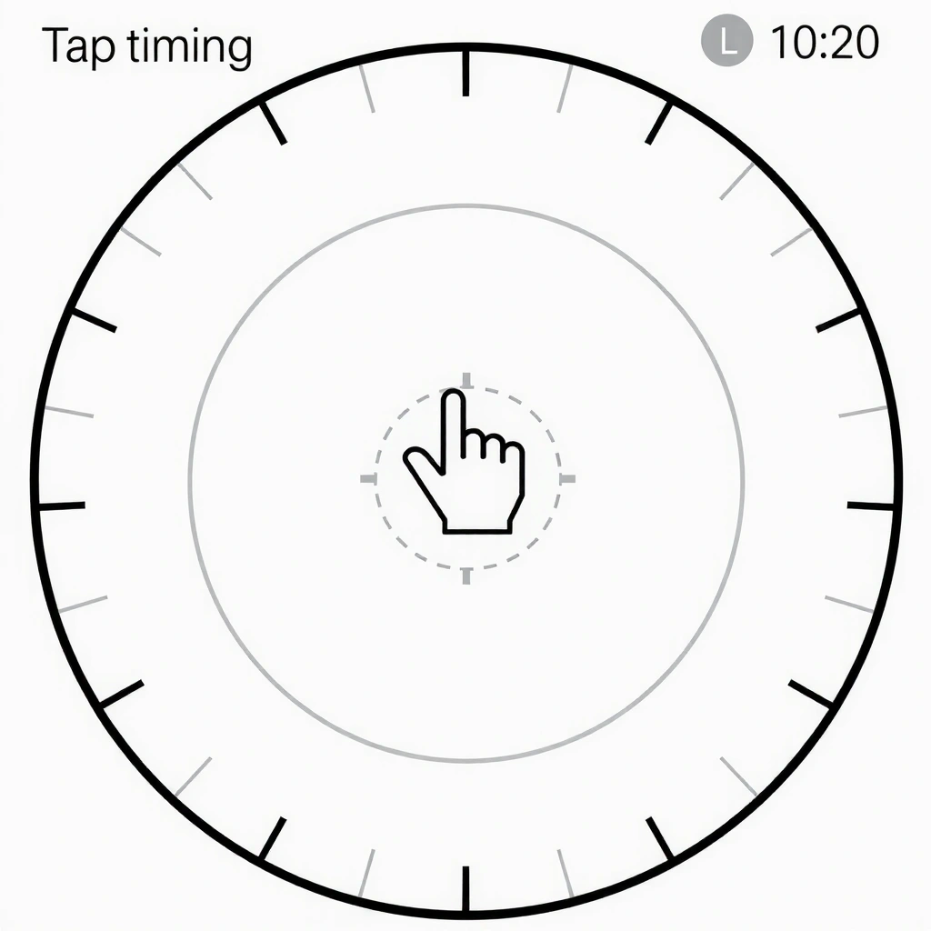 Tap timing game screen
